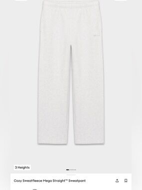 Aritzia Sweatfleece Cozy Fleece Sweatpant - Heather Cloud White - Size XS